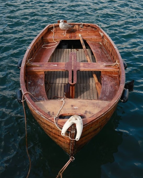A boat built with teak wood