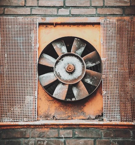A rusty ventilation system that won't be able to ensure proper airflow