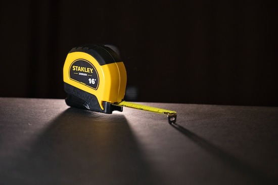 A yellow tape measure