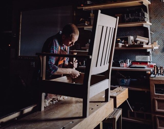 A man building a chair