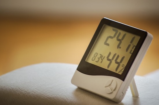 A hygrometer that gives humidity and temperature levels