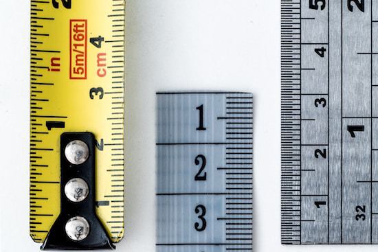 Tape measures used in floor installation