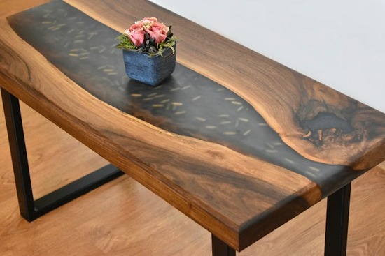  A coffee table with the unique character of natural defects
