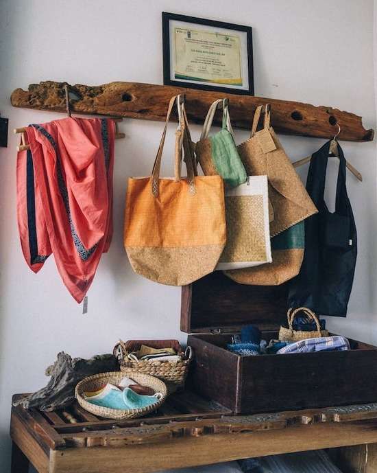 A DIY coat rack made from reclaimed wood