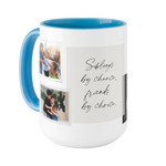 Coffee mug with photos and a personal note