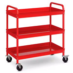 Three-tiered metal utility cart