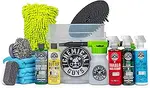 A set of car waxing supplies and sponges